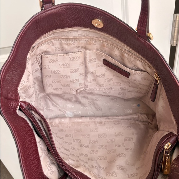 Michael Kors Dark Red Leather Tote - Picture 6 of 9